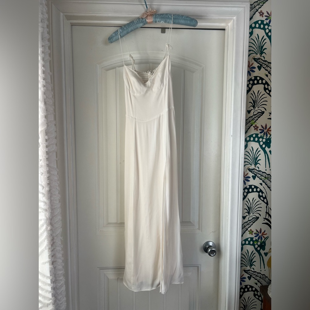 Reformation White Juliette Dress Slip High Slit Bridal Resort Cocktail 4 - Picture 4 of 12